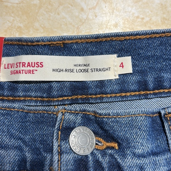 Levi’s Heritage High Rise Loose Straight NEW WITH TAG Stretch Blue Jeans Size 4 - Picture 12 of 14
